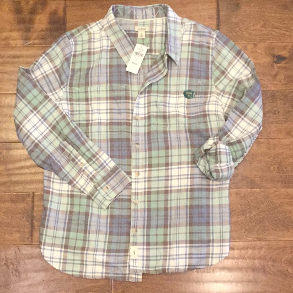 LL Bean Women’s Long Sleeve Plaid Flannel Shirt
